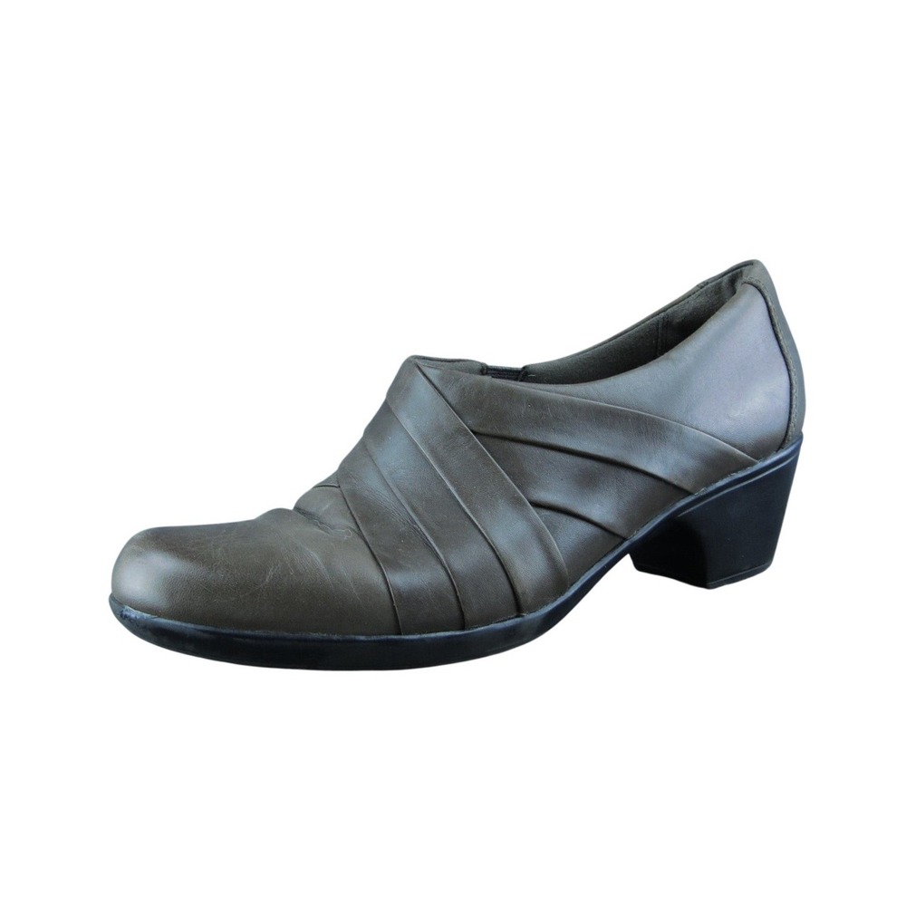 Clarks Collection Womens Shootie Pump Size 8 Professional Dress Taupe Leather